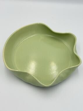 Mid Century Metlox Poppytrail Freeform Bowl Olive Green California Pottery MCM
